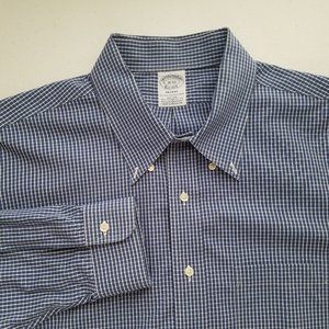 Brooks Brothers Regent Plaid Button Front Long Sleeve Shirt Mens‎ Size Medium